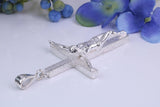 55 mm Long, Large and Heavy Sterling Silver Crucifix, Made From Solid Cast Silver, British Hallmarked