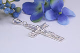 50 mm Long, Large Sterling Silver Crucifix, Made From Solid Cast Silver, British Hallmarked