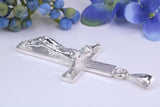 55 mm Long, Large and Heavy Sterling Silver Crucifix, Made From Solid Cast Silver, British Hallmarked