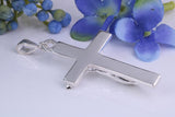 55 mm Long, Large and Heavy Sterling Silver Crucifix, Made From Solid Cast Silver, British Hallmarked
