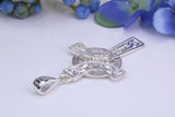 Large 42 mm Long Celtic Cross, Made From Solid Cast Silver