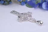 Large 42 mm Long Celtic Cross, Made From Solid Cast Silver