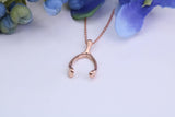 Rose Gold Wishbone Necklace Together with Rose Gold Chain, Made from Solid Cast Rose Gold with High Polished Finish and British Hallmarked