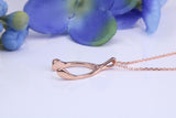 Rose Gold Wishbone Necklace Together with Rose Gold Chain, Made from Solid Cast Rose Gold with High Polished Finish and British Hallmarked