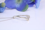 White Gold Wishbone Necklace Together with White Gold Chain, Made from Solid Cast White Gold with High Polished Finish and British Hallmark