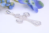 Large 46 mm Long Ornate Cross, Made From Solid Cast Silver