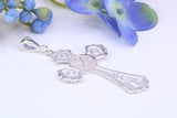 Large 46 mm Long Ornate Cross, Made From Solid Cast Silver