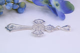 Large 46 mm Long Ornate Cross, Made From Solid Cast Silver