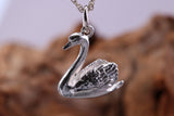 Swan Charm Necklace, made from solid cast Silver, complete with Silver Chain