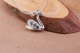 Swan Charm Necklace, made from solid cast Silver, complete with Silver Chain