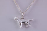 Pointer Dog Charm Necklace, made from solid cast Silver, complete with Silver Chain