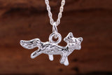 Fox Charm Necklace, made from solid cast Silver, complete with Silver Chain