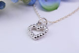 Love Heart Charm Necklace, made from solid cast Silver, complete with Silver Chain