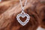 Love Heart Charm Necklace, made from solid cast Silver, complete with Silver Chain