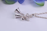 Wedding Bells Necklace, made from solid cast Silver, complete with Silver Chain