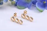 18 mm Long Dropper Hoop Earrings Made from 9ct Yellow Gold