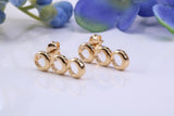 18 mm Long Dropper Hoop Earrings Made from 9ct Yellow Gold