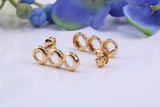 18 mm Long Dropper Hoop Earrings Made from 9ct Yellow Gold