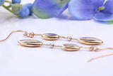50 mm Long Bean Dropper Earrings Made from 9ct Yellow