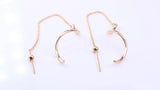 110mm Long Dropper Earrings, Very Long Feed Through Chain Fitting, Made from 9ct Yellow