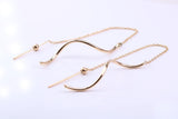 110mm Long Dropper Earrings, Very Long Feed Through Chain Fitting, Made from 9ct Yellow