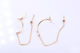 110mm Long Dropper Earrings, Very Long Feed Through Chain Fitting, Made from 9ct Yellow