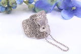 Cubic Zirconia set Saddle ring, made from solid cast silver