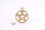 Gold Pentagram Pendant, Made from Solid 14K Yellow Gold with British Hallmark