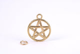 14K Gold Pentagram Pendant, Made from Solid 14K Yellow Gold with British Hallmark