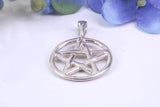 22 mm Round Pentagram Pendant, Made from Solid Cast Silver