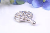 22 mm Round Pentagram Pendant, Made from Solid Cast Platinum or White Gold, British Hallmark