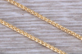 Spiga Chain 1.50 mm wide, made from 9ct Yellow Gold, 18 or 20 Inches Long option, British Hallmarked