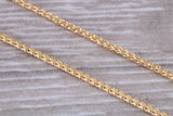 Spiga Chain 1.50 mm wide, made from 9ct Yellow Gold, 18 or 20 Inches Long option, British Hallmarked