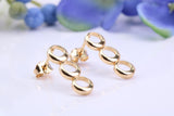 18 mm Long Dropper Hoop Earrings Made from 9ct Yellow Gold
