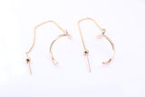 110mm Long Dropper Earrings, Very Long Feed Through Chain Fitting, Made from 9ct Yellow