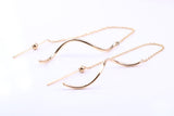 110mm Long Dropper Earrings, Very Long Feed Through Chain Fitting, Made from 9ct Yellow