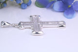 45 mm Long, Large Chunky Sterling Silver Cross, Made From Solid Cast Silver, British Hallmarked