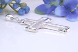 45 mm Long, Large Chunky Sterling Silver Cross, Made From Solid Cast Silver, British Hallmarked