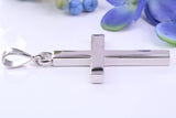 Natural Emerald set Very Large 65 mm Long Chunky Cross, Made From Solid Cast Silver, Optional Silver Chain Included, British Hallmarked