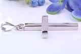Natural Emerald set Very Large 65 mm Long Chunky Cross, Made From Solid Cast Silver, Optional Silver Chain Included, British Hallmarked