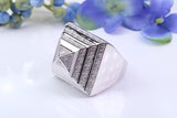 Very large Cubic Zirconia set Pyramid ring, made from solid cast silver, Diamond set Look
