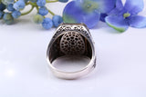 Large Rectangle cut Amethyst C Z Gents Ring, Made from solid Silver, chunky looking ring
