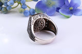 Large Rectangle cut Amethyst C Z Gents Ring, Made from solid Silver, chunky looking ring