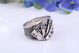 Royal Flush Playing Cards Ring, made from solid Silver, chunky looking Ring