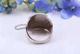 Cubic Zirconia set Saddle ring, made from solid cast silver