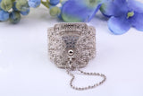 Cubic Zirconia set Saddle ring, made from solid cast silver