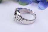 Hand Praying ring, made from solid cast silver