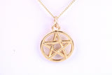 18ct Gold Pentagram Pendant, Made from Solid Cast Yellow Gold with British Hallmark