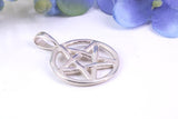 22 mm Round Pentagram Pendant, Made from Solid Cast Silver