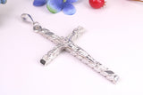 90 mm Long, Very Large Crucifix, Made From Solid Cast Silver, With Heavy Belcher Chain, British Hallmarked